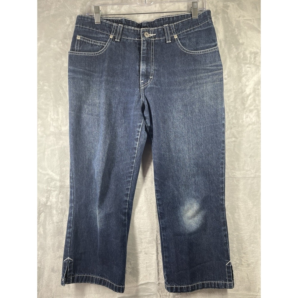 WOMEN'S SIZE 10 "JORDACHE" Summer CROP DENIM CAPRI BLUE JEANS WAIST  31/32 Ish